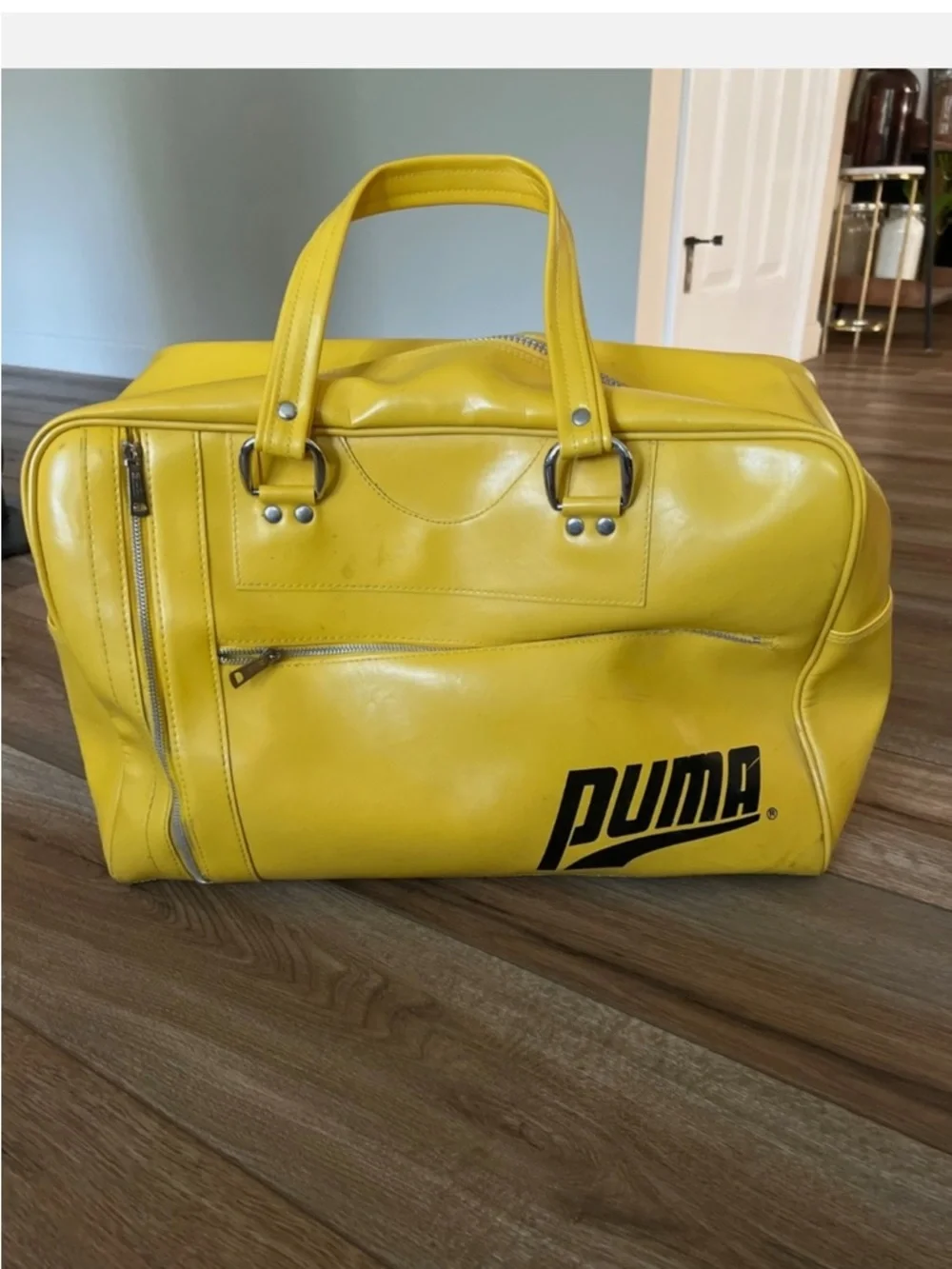 Vintage Puma Yellow Duffel Bag